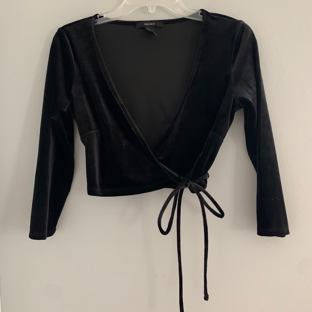 Velvet side tie top